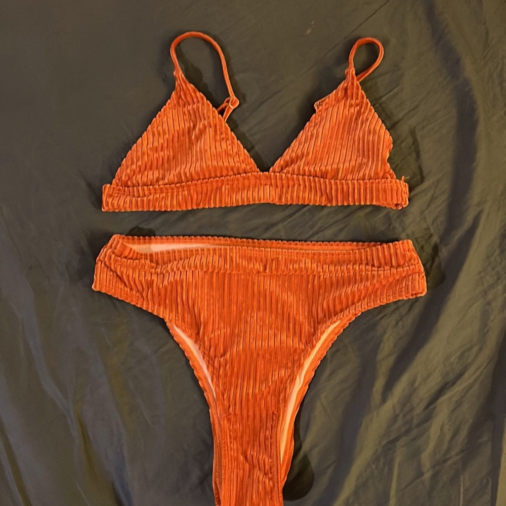 New bronze corduroy bikini size L